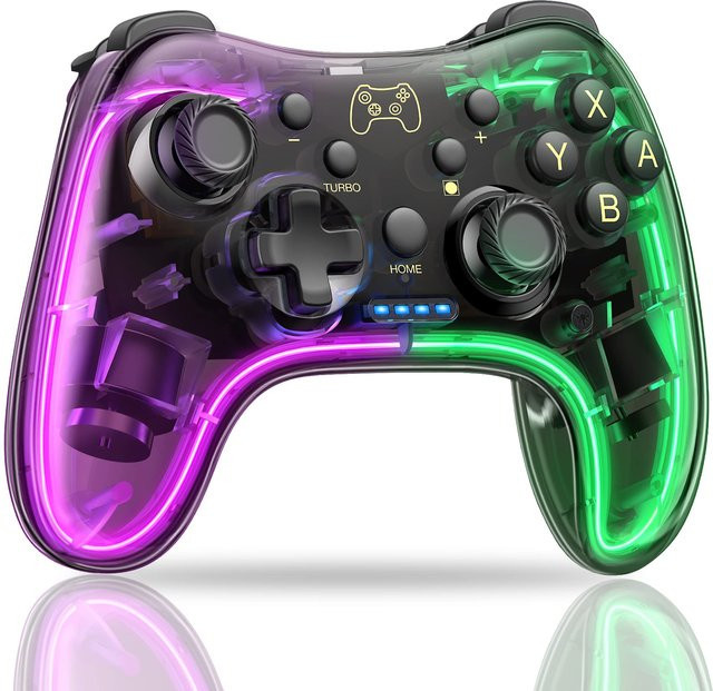 DOKI DOKI MARKET form NIPPON Kabelloser Switch-Controller mit RGB-Beleuchtung, Bluetooth, Gyro-Sensor und App-Kompatibilität für Nintendo Switch, PC und Mobile in Multicolour - Bild 1