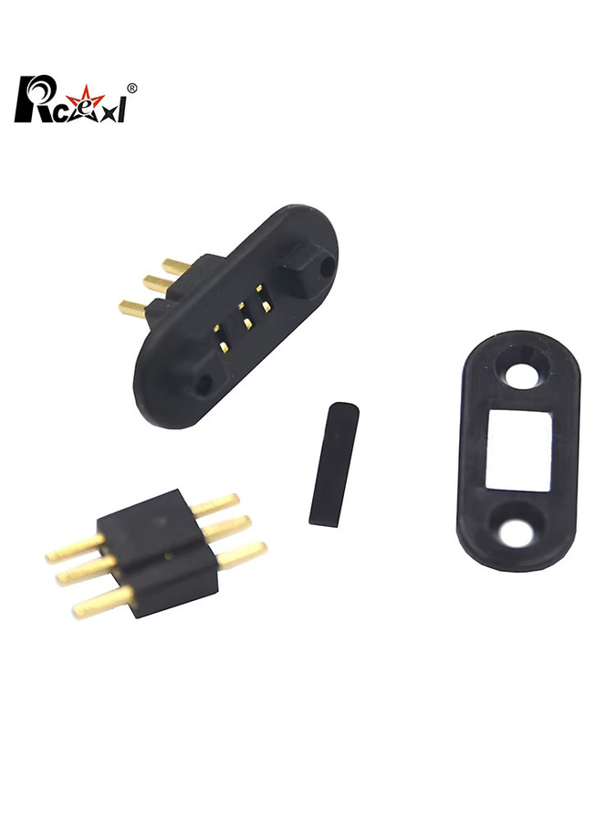 Rcexl Dans 3-Pin-Stecker mit Halterung und Drahtkabel in Schwarz für RC-Spielzeugmodelle, ESC und Batteriezubehör - Bild 2