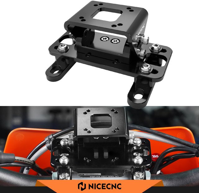 NICECNC Universelle GPS-Halterung in Schwarz für KTM EXC, Husqvarna TE/FE, GasGas EC, Sherco SE-R/SE-F und TM Racing Modelle - Bild 1