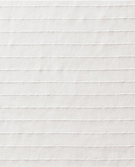 Dekostore Stoffpaneel gestreift in Weiß, halbtransparent aus Leinen und Polyester, Breite: 140 cm - Bild 1