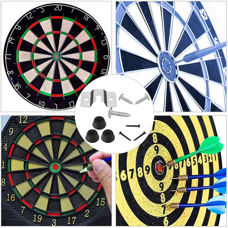 Toorise Dart Board Halterung Set, 10er Pack U-förmige Wandmontage in Silber mit 3 Pads - Bild 4