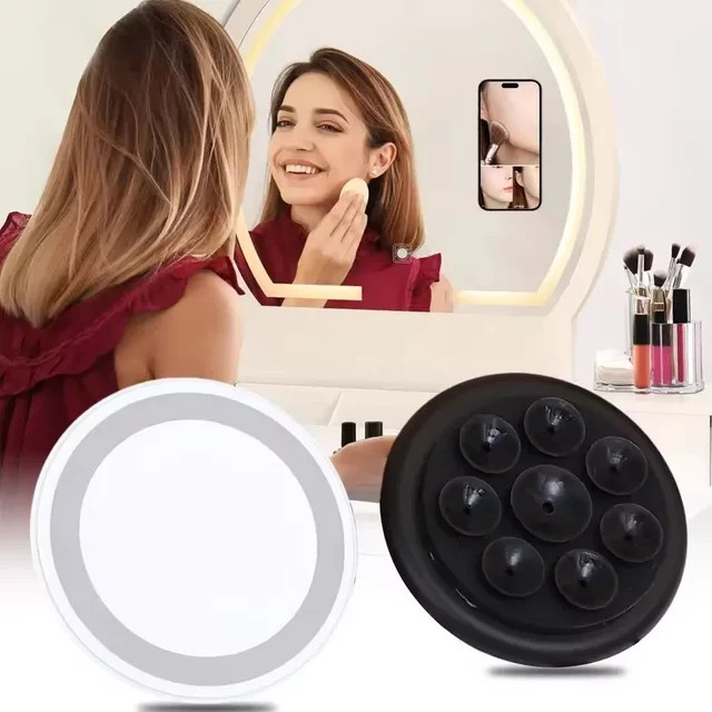 Magnetische Silikon-Handyhalterung mit Saugnapf als universeller Mini-Handyständer in Weiß - Bild 1