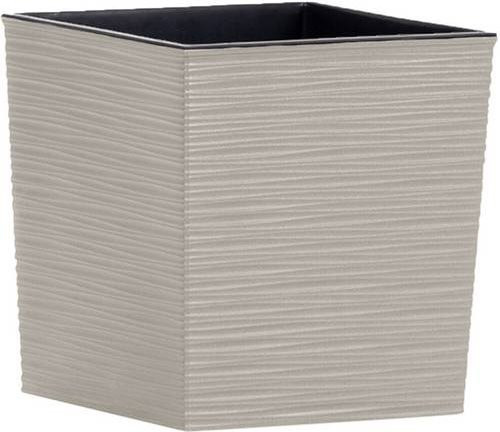 Siena Garden NIZZA GROOVE LA836-05 Pflanzgefäß aus Polypropylen in Creme/Beige, B/T/H: 26,0 x 25,0 x 25,0 cm - Bild 1