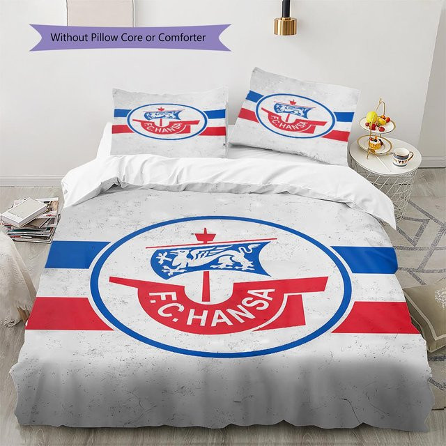 FC Hansa Rostock Bettwäsche Set mit Bettbezug und 2 Kissenbezügen, Weiß, B/H: 200 x 220 cm - Bild 1