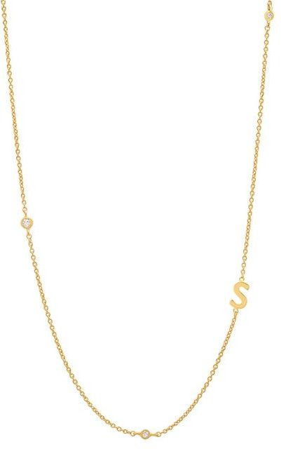 Andywen Halskette, 925 Silber, Gold, Buchstabe A, Damen, 45cm - Bild 1