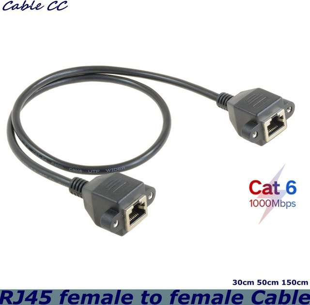 AXONUS CAT6 RJ45 Netzwerkverlängerungskabel UTP Buchse auf Buchse Schwarz B/T/H: 1 m x 0,5 m x 0,3 m - Bild 1