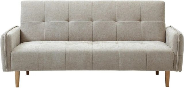 Vente-unique Schlafsofa Soniata in Beige mit Click-Clack-Funktion und Armlehnen, Breite: 208 cm - Bild 1