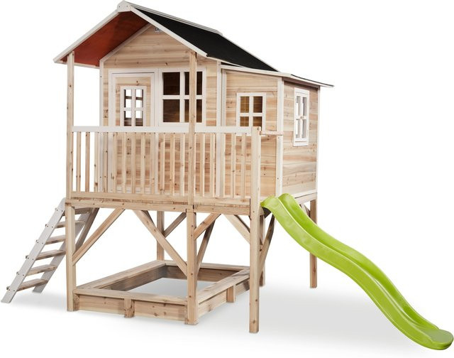 EXIT Toys Loft 550 Holzspielhaus Spielturm in Natur, B/H/T: 190 x 253 x 382 cm - Bild 1