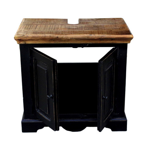 SIT Unterschrank CORSICA aus Mango in Schwarz und Braun, B/H/T: 66 x 60 x 41 cm - Bild 2