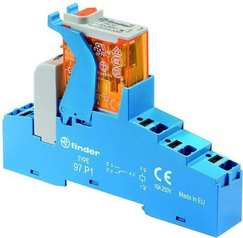 Finder 4C.P1.8.230.0060 LED-Gatterbaustein, 230 V/AC, 16A, 1 Wechsler, Blau - Bild 1