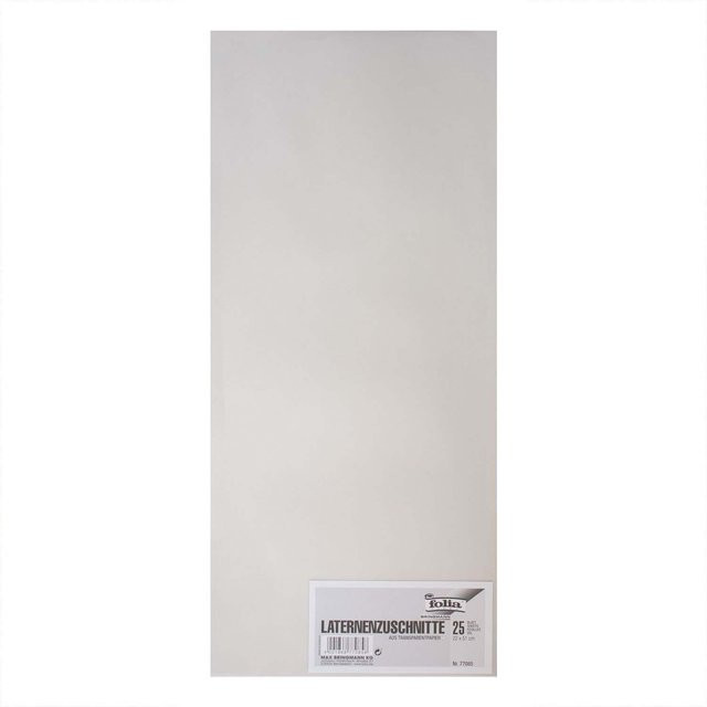 folia Laternenzuschnitte aus Transparentpapier in Weiß, 25 Bogen, B/H: 22 x 51 cm - Bild 1
