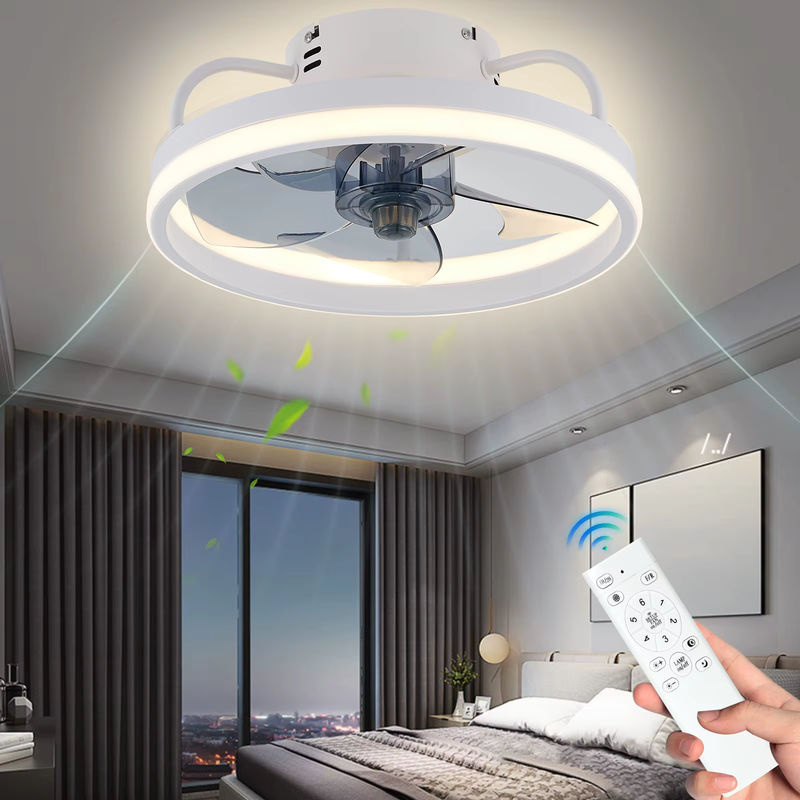 IRALAN Deckenventilator mit Licht in Weiß, moderner Ventilator mit Fernbedienung und 6 Geschwindigkeiten für Wohnzimmer, Schlafzimmer und Arbeitszimmer - Bild 2