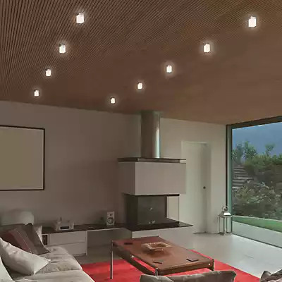 Top Light Quadro LED Deckenleuchte in quadratischer Form, Farbe: Silber/Weiß, Baldachin: 10 cm - Bild 1