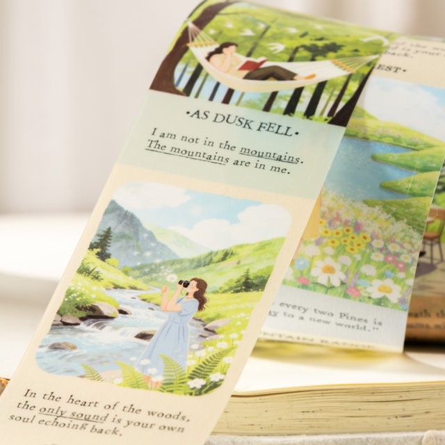 Leisurely Holiday Series Vintage PET Tape mit Landschafts- und Charaktermotiven für DIY Journaling und Collage, Mehrfarbig - Bild 1