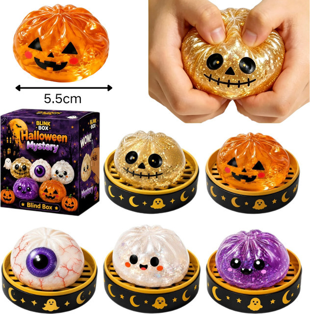 Schylling Halloween Pektin-Dumpling Squishies, Geisterbrötchen-Spielzeug - Bild 1
