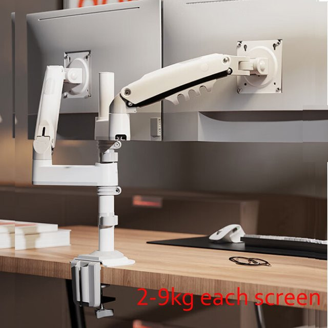 NB Doppelmonitor-Halterung mit Gasdruckfederarm für 17 bis 27 Zoll Monitore, Grau, VESA 200 x 100 mm, Traglast 2 bis 9 kg - Bild 1