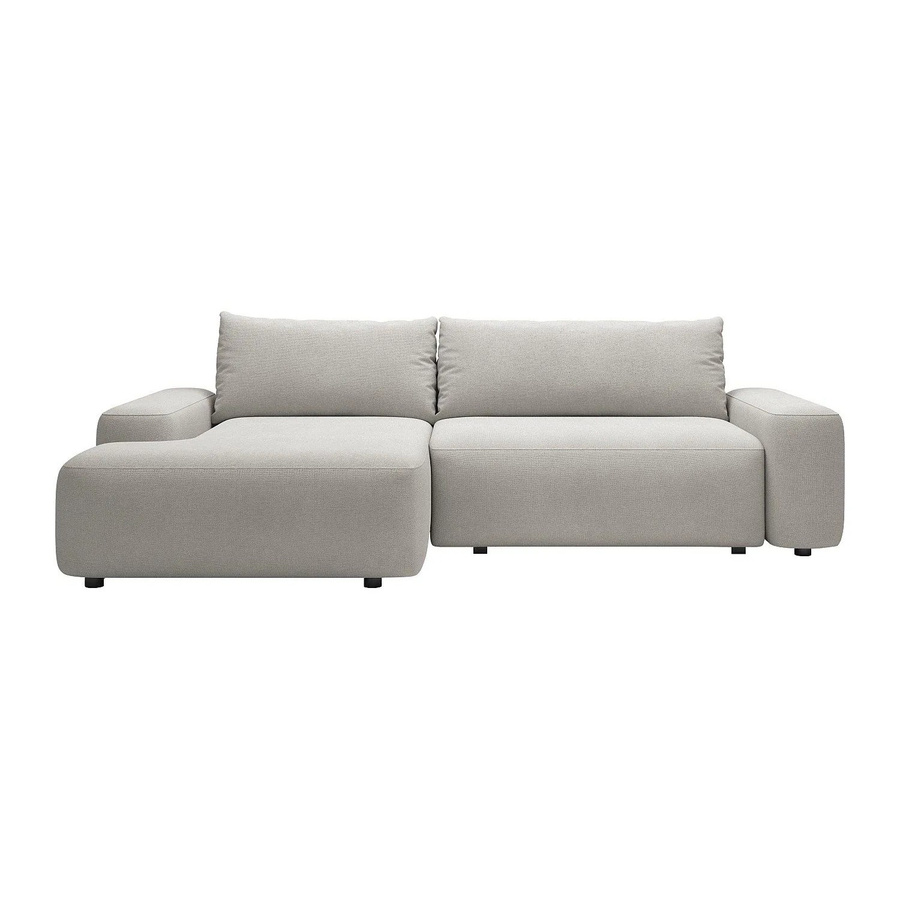 Vente-unique Schlafsofa Daviso L-Form in Lichtgrau mit Polsterung und Schlaffunktion - Bild 2