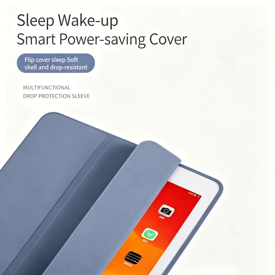 Tzion Magnetisches Smart Cover für iPad 10.2 Zoll (7. 8. 9. Generation) mit Auto-Wake/Sleep-Funktion in Blau - Bild 3