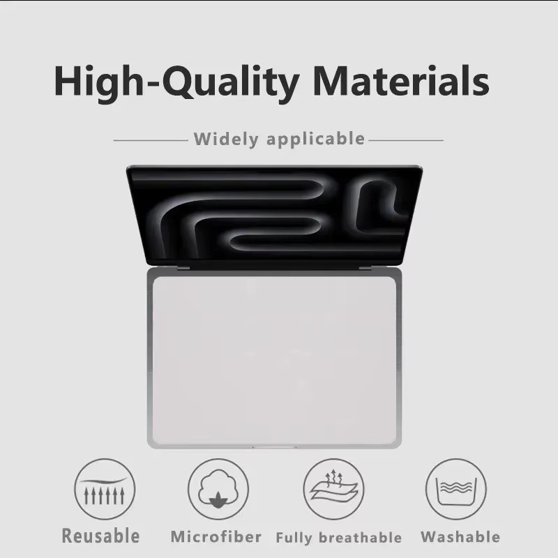 Apple Mikrofaser-Reinigungstuch für MacBook Air 15 Zoll und MacBook Pro 13 Zoll sowie 14 Zoll zum Schutz vor Bildschirm- und Tastaturabdrücken - Bild 2