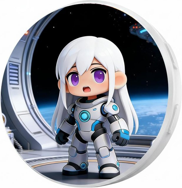 Ebadge Elektronisches Anime-Abzeichen mit Bluetooth-Übertragung für Bild und Video in Weiß - Bild 1