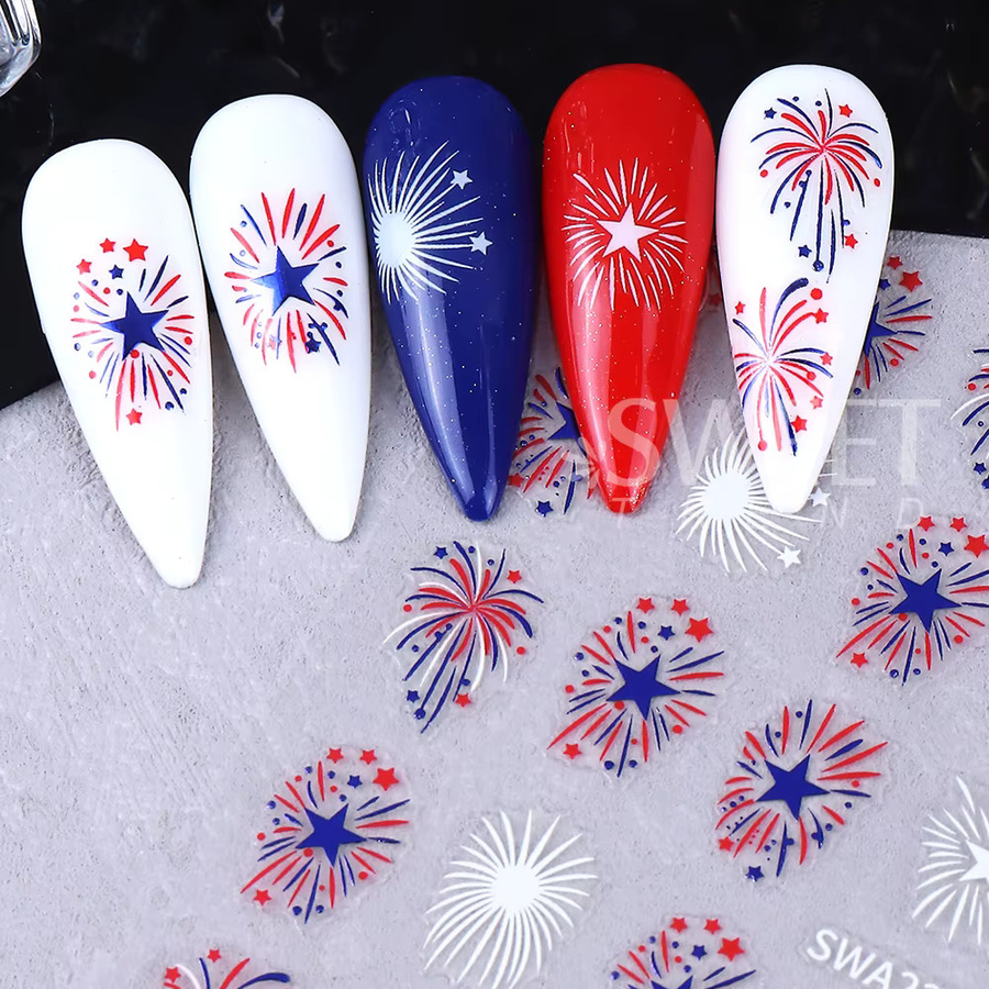 SWEET TREND Nagelkunst-Aufkleber Sternenfeuerwerk, Glänzend - Bild 3