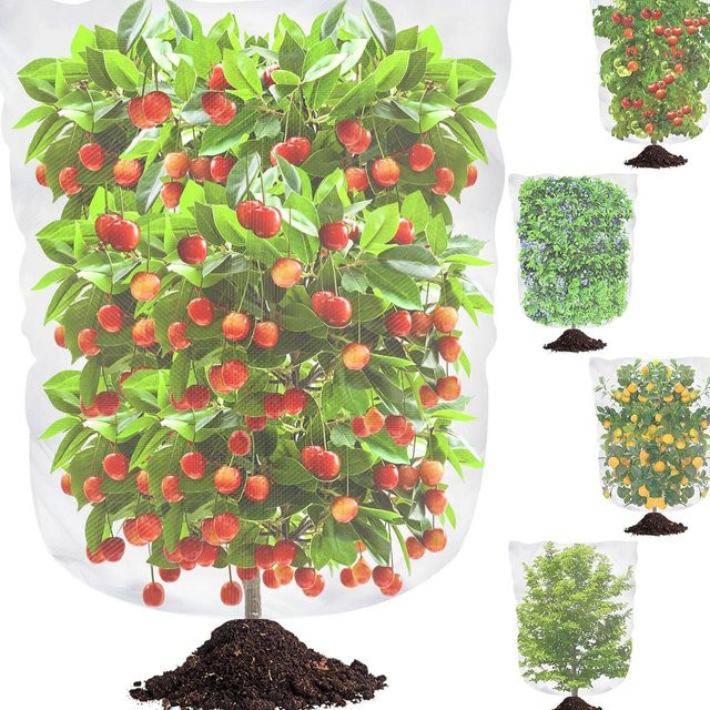 Weiße Nylon Pflanzenschutz Tasche aus Mesh zur Schädlingsbekämpfung für Obst, Gemüse, Erdbeeren und Trauben - Bild 1