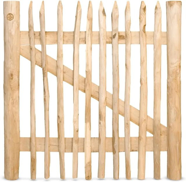 Stiltreu Genageltes Staketenzaun-Tor Edelkastanie in Braun, Breite: 100 cm, Höhe: 100 cm - Bild 1