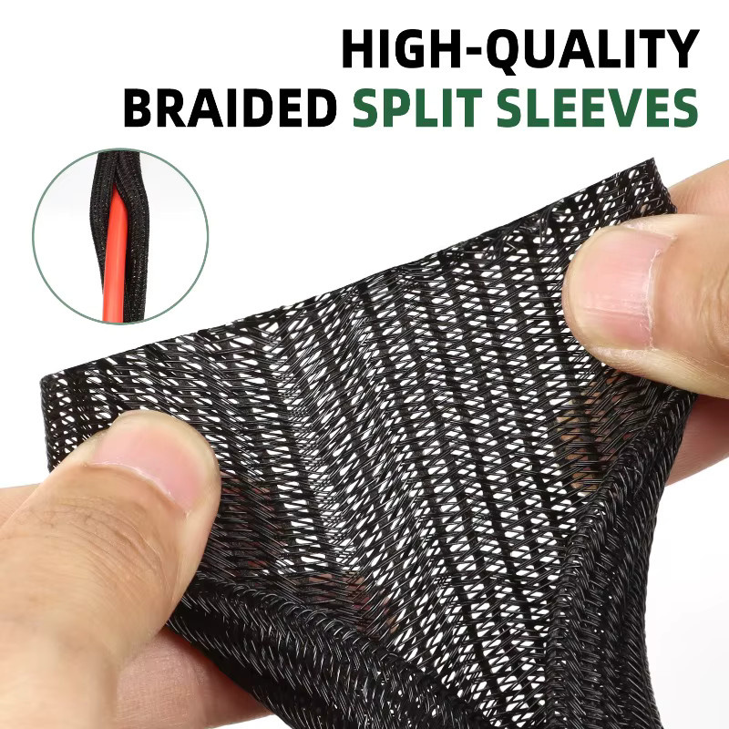 Schwarze PET-Kabelhülle expandierbar und selbstschließend, Durchmesser: 3 mm bis 50 mm - Bild 3
