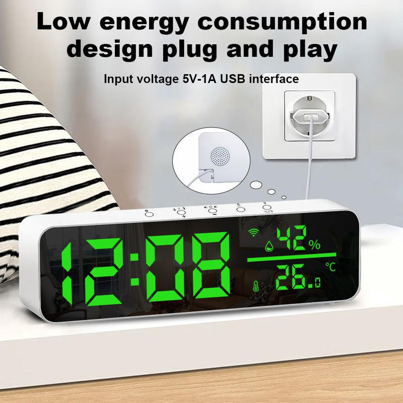 Tooarts WiFi Digitaluhr mit LED Zeitanzeige, Temperatur- und Feuchtigkeitssensor sowie APP-Steuerung, weiß - Bild 8