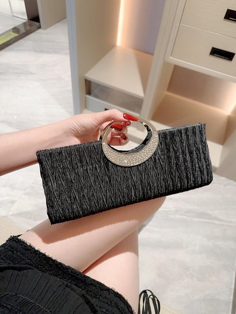 Abend-Clutch Weft, Metallarmbandgriff, Strasssteine, Damen, 20cm - Bild 1