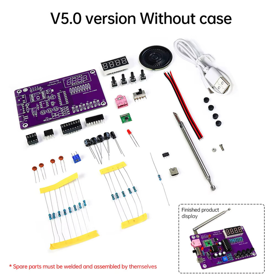 Diymore HU-017B RDA5807S FM Radio-Bausatz DIY Elektronik-Lernset in Multicolour - Bild 3