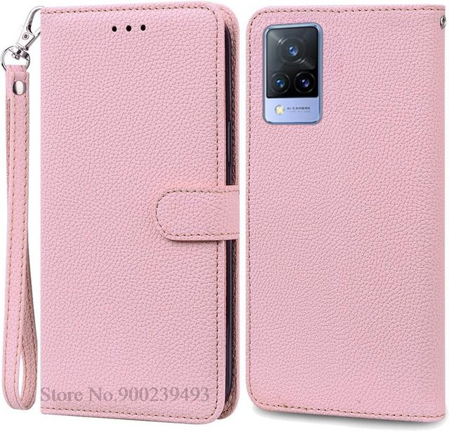 Silikon Wallet Flip Handyhülle für Vivo V21 5G in Pink - Bild 1