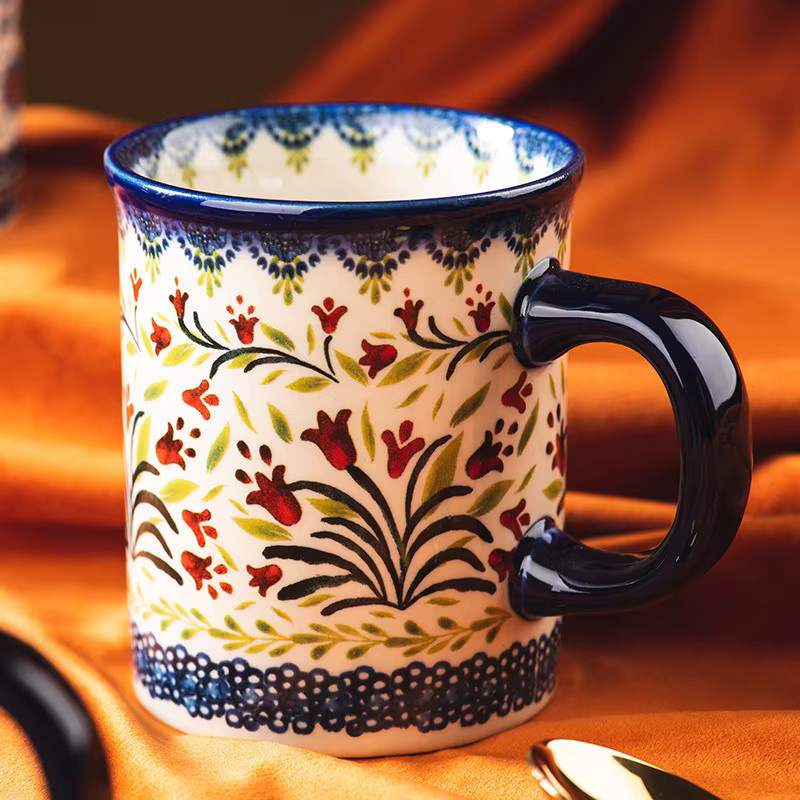 Keramik-Kaffeetasse mit floralem Blumenmuster in Multicolour für Erwachsene - Bild 4