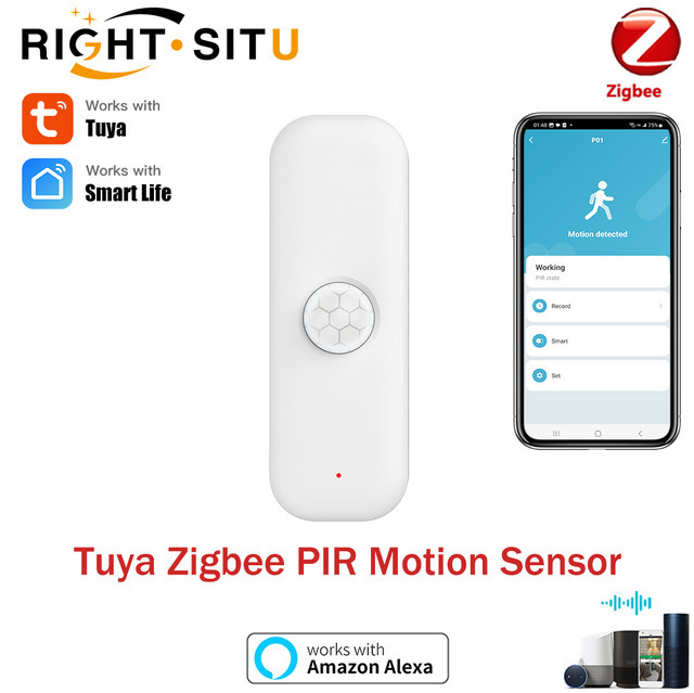 Tuya Zigbee 3.0 PIR-Bewegungssensor für Smart Home in Weiß, kompatibel mit SmartLife, Google Home, Yandex und Alexa - Bild 1