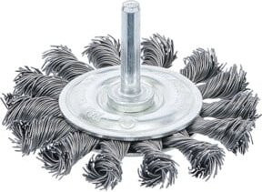 BGS Scheibenbürste für Antriebswellen, Farbe: Silber, Durchmesser: 75 mm, 6 mm gezopft - Bild 1