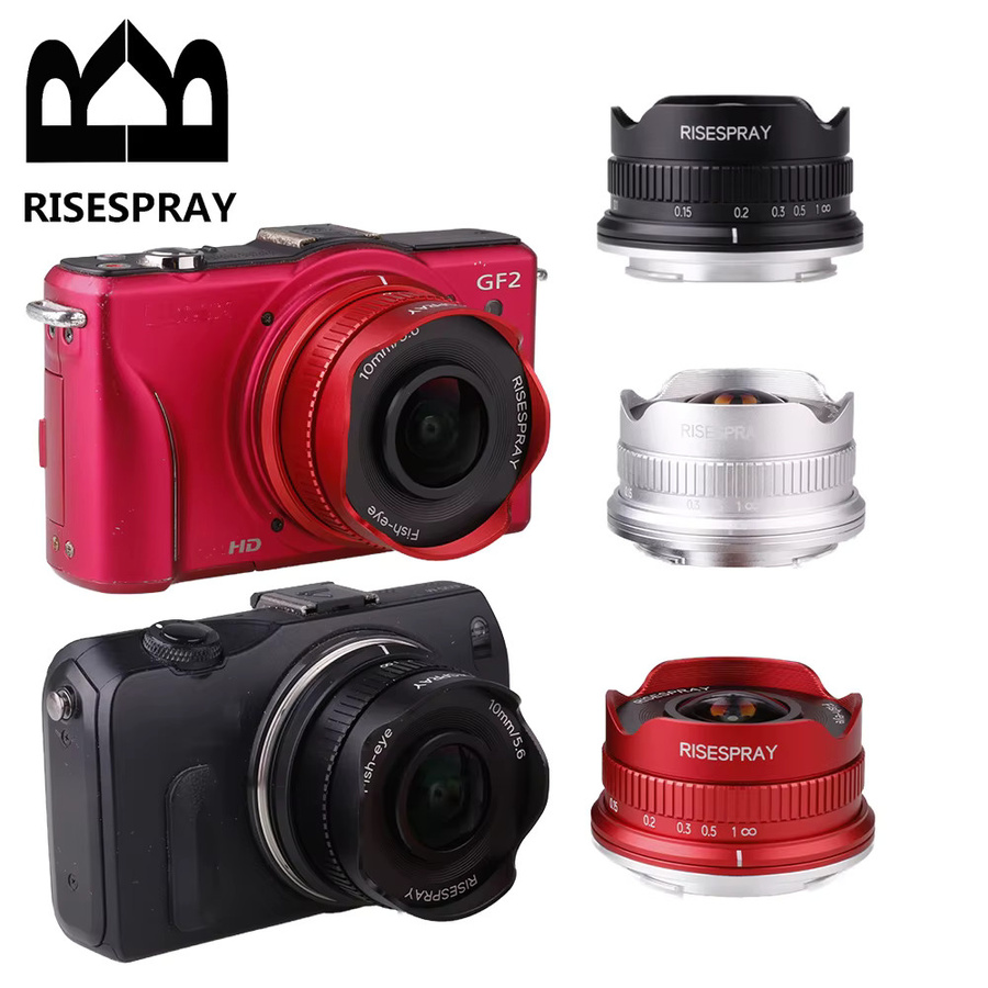 RISESPRAY 10mm F5.6 Fisheye APS-C Objektiv mit manuellem Fokus für Canon EOSM Sony E Canon EF-M Fuji FX Olympus M4/3 Panasonic M4/3 in Rot - Bild 3