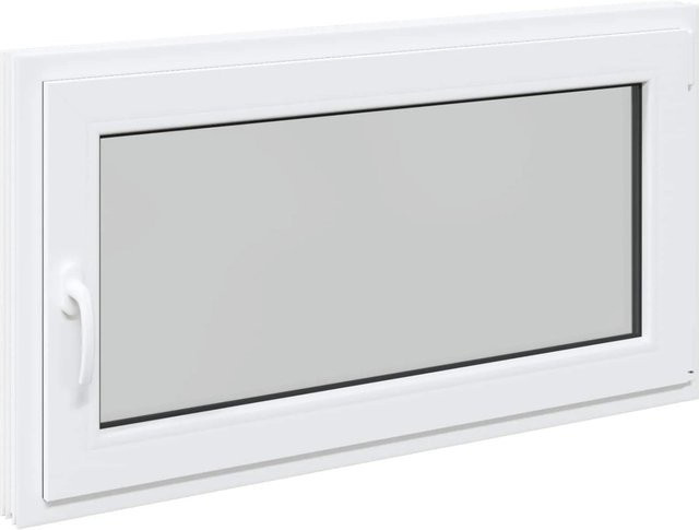vidaXL Kellerfenster RISOR Weiß, B: 110 cm, H: 70 cm, aus PVC und Glas mit Kipp- und Drehfunktion - Bild 1