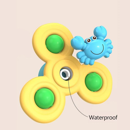 IYUEQIANLI Cartoon Drehende Rasseln Saugnapf Spinner Spielzeug 3-teiliges Set
