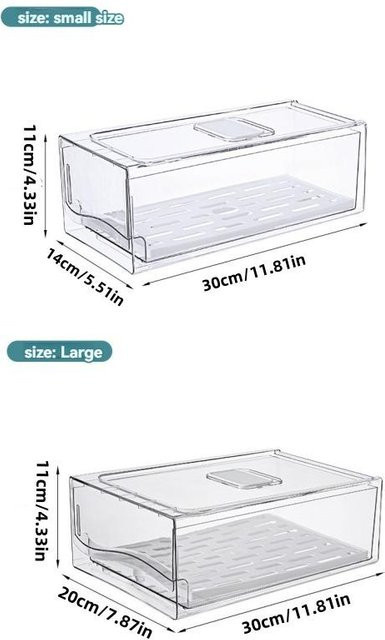 Weiße Aufbewahrungsbox für Lebensmittel und Eier mit Schubladentyp für den Kühlschrank und Gefrierschrank - Bild 1