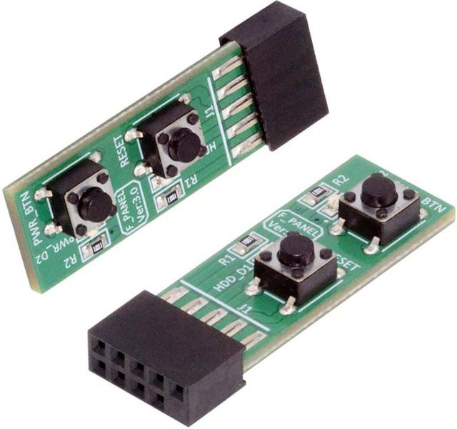 Mrgabwte DIY PC-Montagewerkzeug 10-Pin-Mainboard-Schalttester Schaltplatinenadapter mit Reset-Taste in Grün - Bild 1