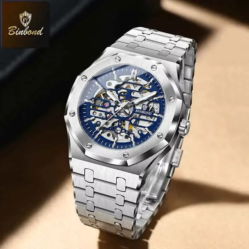 BINBOND Armbanduhr Edelstahl, Automatik, Herren, Silber - Bild 2