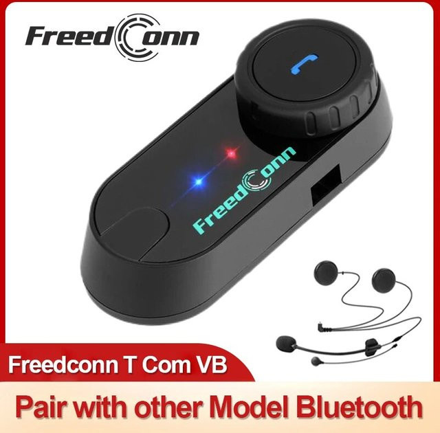Freedconn Motorrad Helm Headset mit Stereo Bluetooth für freihändige Anrufe, Musiksharing und drahtlose Kommunikation in Schwarz - Bild 1