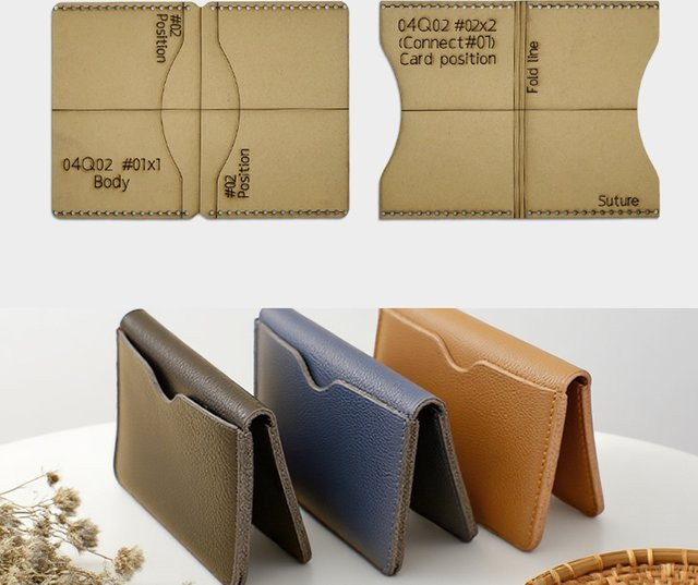 YOMDID DIY Lederwaren Vorlage Set für Mini Brieftaschen aus Kraftpapier, 2er-Set - Bild 1
