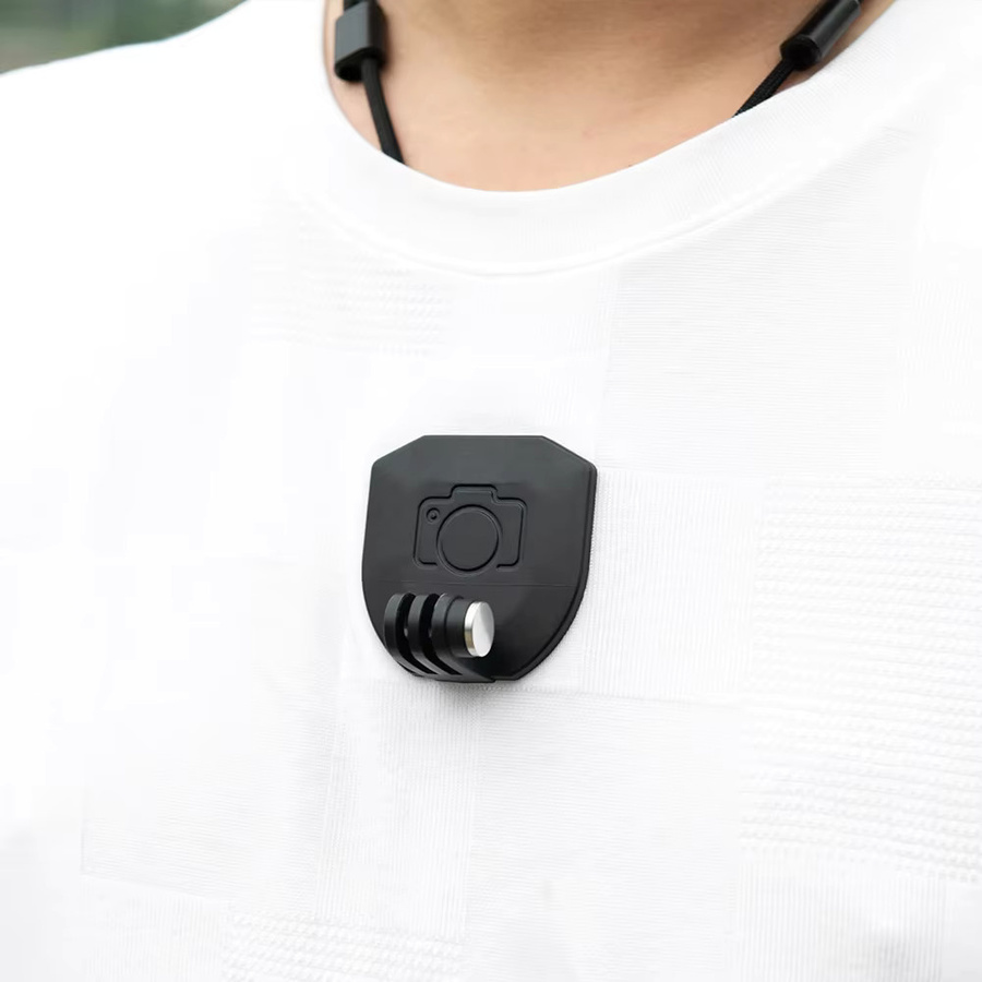 Magnetischer Neck Strap Halterung Adapter mit Lanyard für DJI Action 3/4/5 Pro, GoPro und Insta360 X4/X5 in Schwarz - Bild 2