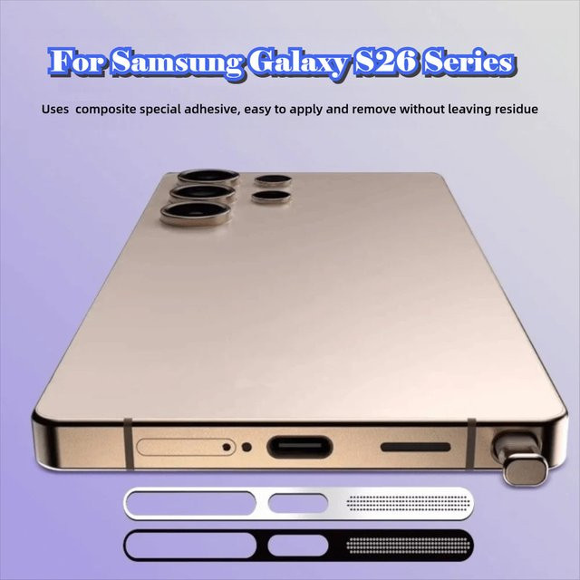 Metall Staubschutznetz Aufkleber für Samsung Galaxy S26 Ultra S25 S24 S23 Plus in Schwarz und Silber - Bild 1