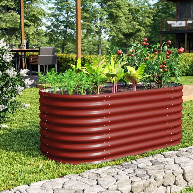 Vitavia Hochbeet Terra Basic aus Zincalume in Rot, B/H/T: 82,0 x 63,0 x 16,5 cm - Bild 1