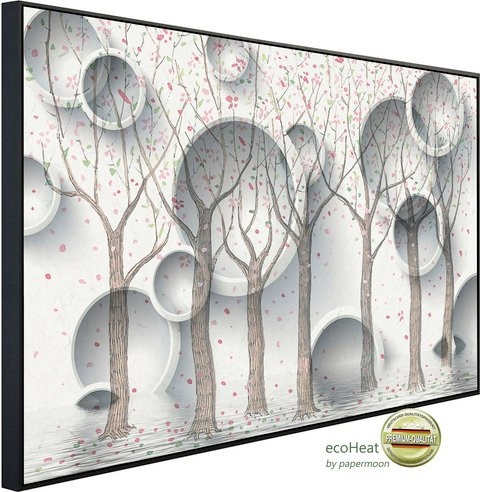 papermoon EcoHeat Infrarotheizung mit Bäumen-Muster in Bunt und Matt-Effekt mit App-Steuerung und Überhitzungsschutz - Bild 1