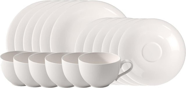 Villeroy & Boch Kaffeeservice Essential 18-teilig aus Porzellan in Weiß - Bild 1