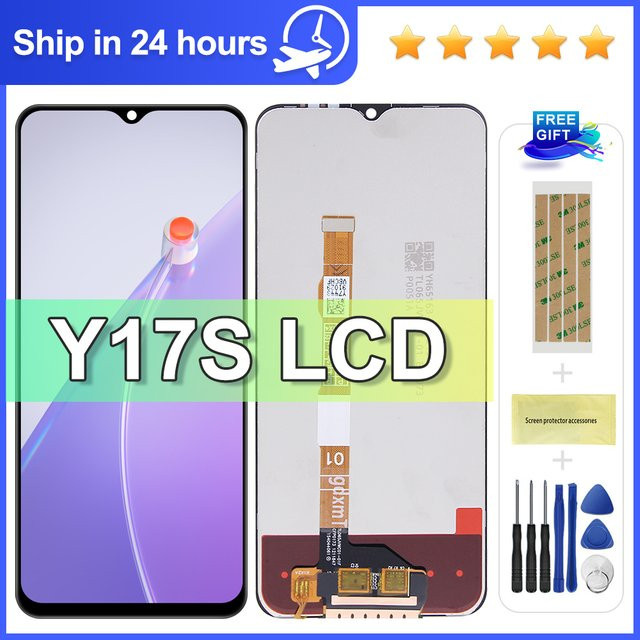 Vivo Y17s LCD Display Montage mit Touch Digitizer und Rahmen in Schwarz, 6,56 Zoll - Bild 1