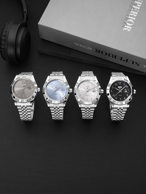 RICECGO Armbanduhr Quarz, Edelstahl, Schwarz, Herren, Datum - Bild 1